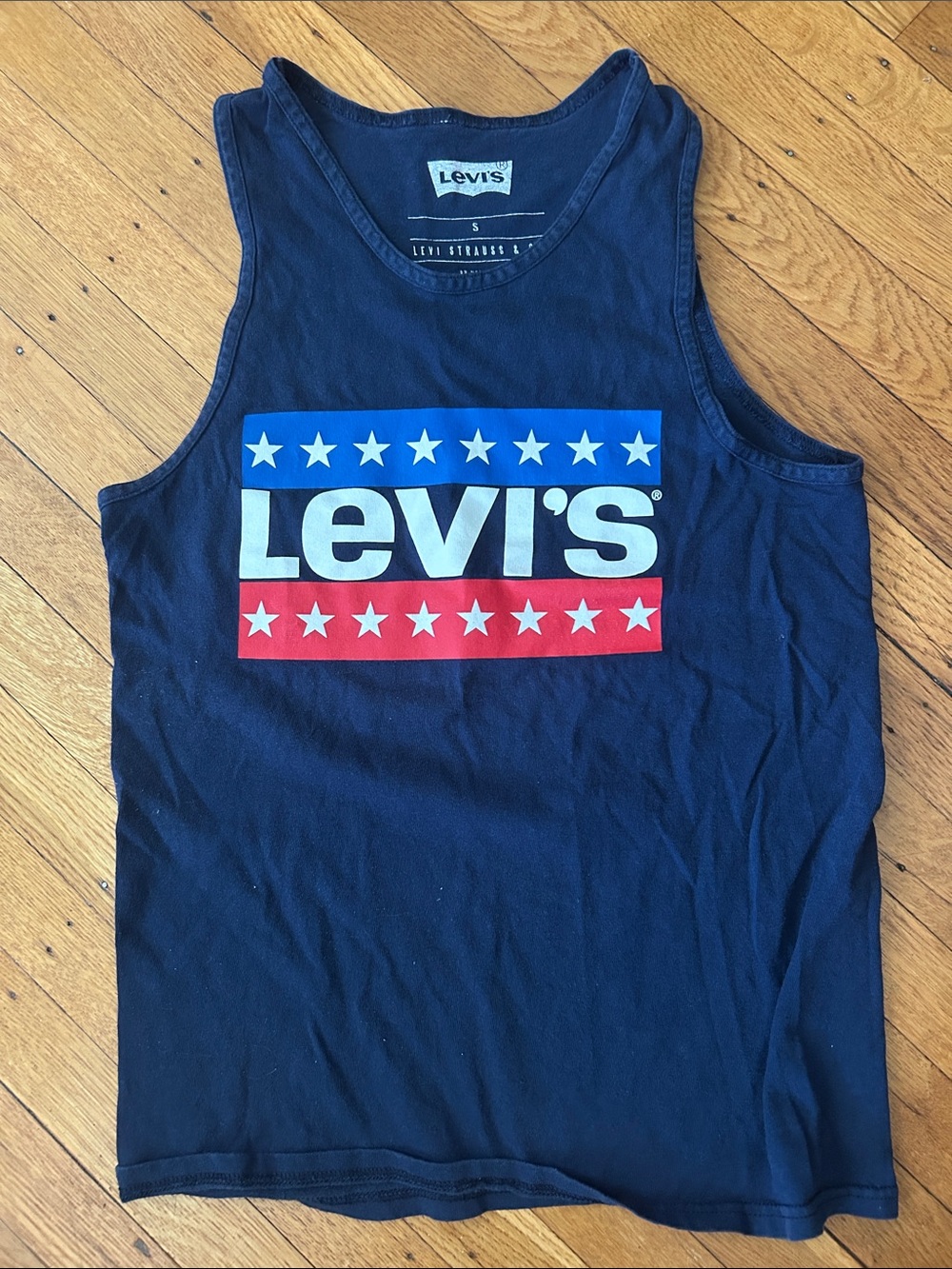 Levi’s Navy 4th of July themed logo Tank Top